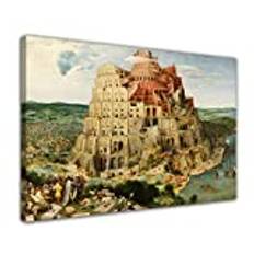 Tower of Babel Oil Painting Poster Pieter Bruegel Art Painting Renaissance Wall Art Picture Print Canvas Painting Modern Decor Poster (24x36inch(60x90cm),Framed)