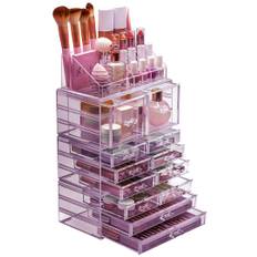 Sorbus Purple Makeup And Jewelry Storage Case Display Set