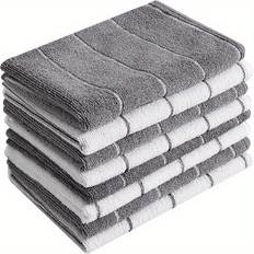 2/4/8pcs Microfiber Kitchen Towels, Super Absorbent, Soft And Solid Color Dish Towels, For Dishes, Coated Cookware, Sink, Countertops, Kitchen Fabrics, Kitchen Utensils - Grey