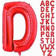 40 Inch Large Red Letter D Balloons Alphabet D Letter Balloons Foil Mylar Big Letter Balloons for Birthday Party Anniversary New Year Graduation Wedding Decorations