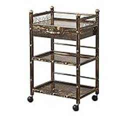 DOFFO 3 Shelves Bar Serving Cart Catering Trolley Table Kitchen Wine Storage Cart Industrial Vintage Style Easy to Assemble Beauty Salon Cart