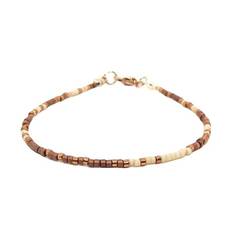 Brown, copper & light peach friendship bracelet / beaded anklet / boho necklace