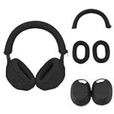 Silicone Case for Sony WH-1000XM5,Sony xm5 Headphones Protective case Cover,Ear Cups for Sony xm5,WH-1000XM5 Accessories Soft Silicone Skin Protector-Black