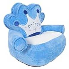 Toddler Sofa Relaxation Cute Elastic Portable Crown Toddler Chair Plush for Family (Blue)