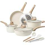 Carote Nonstick Pots and Pans Set, 8 Pcs Induction Kitchen Cookware Sets  (Beige Granite) 