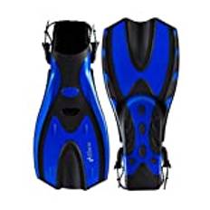 Two Bare Feet Adjustable Diving Fins for Unisex Swimming, Snorkelling and Scuba Diving (UK4.5-8.5, Blue)