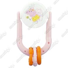 10.5cm silicone peppa pig baby rattle teether stimulates & massages sore gums