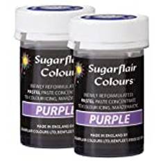 Sugarflair Purple Pastel Food Colouring Paste, Highly Concentrated for Use with Sugar Pastes, Buttercream, Royal Icing or Cake Mix, Subtle Colour Dye - 25g (Pack of 2)