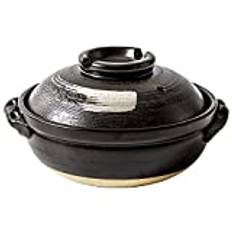 MYYINGBIN Japanese Donabe Ceramic Hot Pot Casserole, Round Clay Pot With Lid, Heat Resistant Round Earthenware, Rice Cooker For Stew Soup, 2800ml