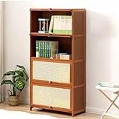 YUGXTH Display Cabinet with Flip Up Door, Curio Cabinet Collection Display Case, Dustproof Protection Showcase, Natural Bamboo Frame, Strong Load-bearing Capacity (Size : 28x13x55/70x32x140cm)