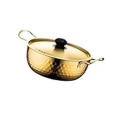 JISADER Ramen Pot Soup Pot Quick Heating Easy to Clean Stockpot Kitchen Cookware for Backyard Parties Picnic Hiking Stew Ramyun, 20cm Gold