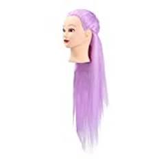 Hairdresser Training Head, Professional Mannequin Head High Temperature Fiber Durable for Cosmetology Students for Practice for Hairdressing Training(Cherry blossom purple)