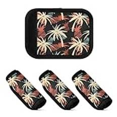 4 Pcs Luggage Handle Wraps Soft Sturdy Travel Bag Accessory Travel on Handle Wraps for Travel Exotic Coconut Palm