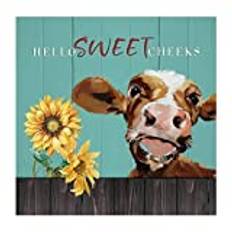 Vinyl Wall Quotes Stickers Hello Sweet Cheeks Motivational Wall Art Murals Home Decorations Farm Animals Wall Decals Stickers for Classroom Bathroom Playroom Doors