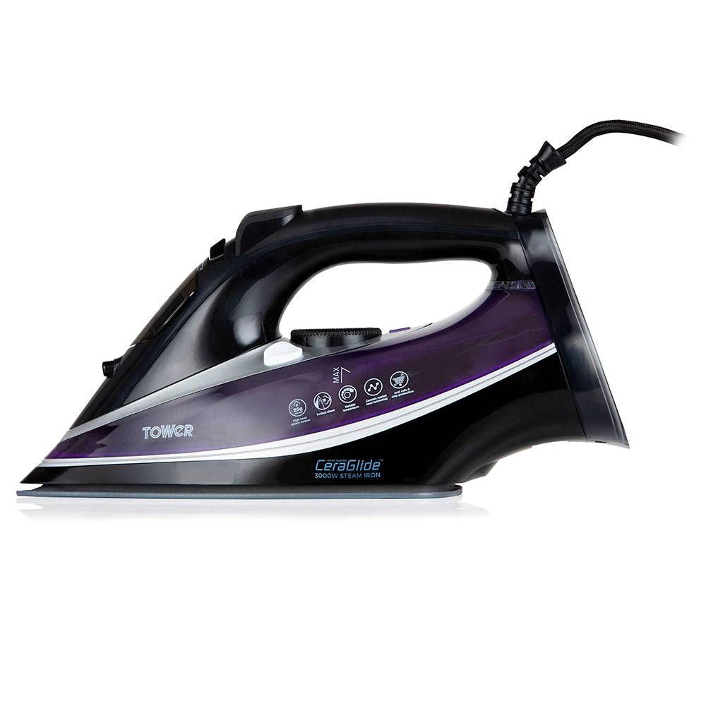 ceraglide 2800w steam iron black and gold