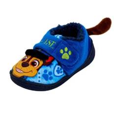 Boys slipper paw patrol 3d tail size 5-10 chase blue novelty fleece plush insole