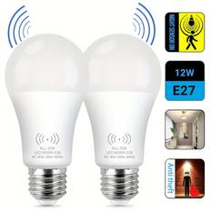 1pc Motion Sensor Light Bulbs, 9w/12w(100w Equivalent) Motion Detector Auto Activated Dusk To Dawn Security Led Bulb, E26 6000k Daylight Outdoor/indoor Lighting For Garage Porch Stairs Patio