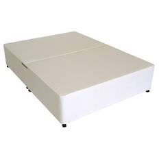 Deluxe 4ft 6in Double Divan Bed Base in White Fabric