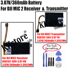 360mah battery bsx102 for dji mic 2 receiver & for dji mic 2 transmitter dji bat