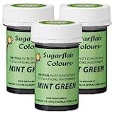 Sugarflair Spectral Mint Green Food Colouring Paste, Highly Concentrated for Use with Sugar Pastes, Buttercream, Royal Icing or Cake Mix, Vibrant Colour Dye - 25g (Pack of 3)
