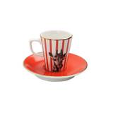 Bruntmor 6 Count Christmas Themed Espresso Cups & Saucers Set, 6