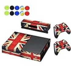 Skin For Xbox One - Morbuy Vinyl Full Body Protective Sticker Cover Decal For Microsoft Xbox One Console & 2 Dualshock Controller Skins + 10pc Silicone Thumb Grips (Flags UK)