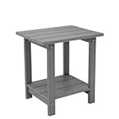 juserox Outdoor Side Table, Weather Resistant Double Adirondack Side Table, Outdoor Indoor End Table for Adirondack Chair, Patio Table for Pool, Deck and Porch, Dark Grey