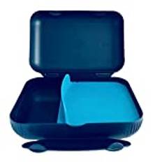 Tupperware To Go Lunch Box Dark Blue Turquoise with Separation Bread Box Sandwich Tin