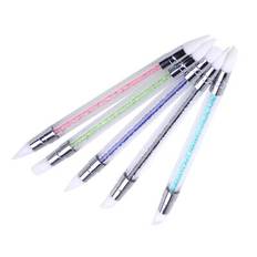 5x nail art brush dotting tools 2 way sculpture head carving pen craft manicure=