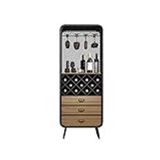 ZYRB-2020 Industrial Wine Bar Cabinet Multifunctional Wine Bar Cabinet Freestanding Wine Bakers Sideboard Vintage Wine Cabinet Wrought Iron Restaurant Small Lockers Liquor Cabinet(66cm)