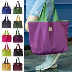 Drawstring Fashion Supermarket Shopping Bag Foldable Shopping Bag Reusable Waterproof Travel Grocery Bag - Army Green