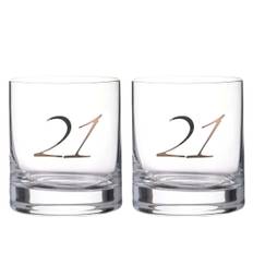 21 Lettering 310ml Lead Free Crystal Whiskey Glass (9.0 H x 8.0 W cm)