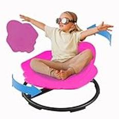 Spaceship Design Swivel Chair for Kids, 360° Spinning Seat, Sensory Spin Chair, Toddler Sit and Spin Wobble Chair, Autism ADHD Toy Chairs, Play Equipment Relief Motion Sickness for Boys Girls(Purple)