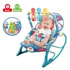 (Blue-Lion) Baby Infant To Toddler Bouncer Rocker Swing Chair Soft Soothing Vibration Toys