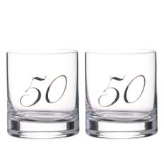 50 Lettering 310ml Lead Free Crystal Whiskey Glass (9.0 H x 8.0 W cm)