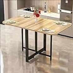 Drop Leaf Dining Table - Wooden Foldable Kitchen Table, Multifunction Expandable Space Saving Furniture for Kitchen & Living Room - Foldable in 3 Forms