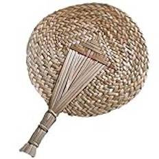 Handmade Rattan Fan Chinese Style Hand Fans Natural Woven Fans Handheld Rattan Fan for Wedding Party Home Decor