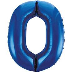 Blue Number 0 Helium Foil Giant Balloon 86cm / 34 in