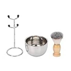 Shaving Brush Set for Men, 3pcs Shaving Set Stainless Steel Shaving Stand Shaving Brush Shaving Bowl Perfect for Wet Close Shave