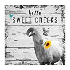 Cow Sheep Sunflower Nursery Wall Art Wall Mural Hello Sweet Cheeks Peel and Stick Home Decals for Dorm Living Room Family Cups Vinyl