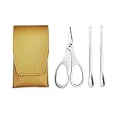 FBHappiness Seafood Tools Set Seafood Scissors Seafood Fork and Pick Set Stainless Steel Seafood Tool with Storage Bag for Family and Friends lobster tools for eating