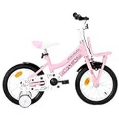 csderty This Item- Kids Bike with Front Carrier 14 inch White and Pink-Nice