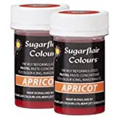 Sugarflair Pastel Paste, Apricot Food Colouring, Highly Concentrated for Use with Sugar Pastes, Buttercream, Royal Icing or Cake Mix, Vibrant Colour Dye - 25g (Pack of 2)