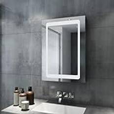 ELEGANT Lighted Mirror Cabinet with LED Light Wall Mounted Illuminated LED Bathroom Mirror Cabinet with Sensor Switch and Demister Pad 500 x 700mm