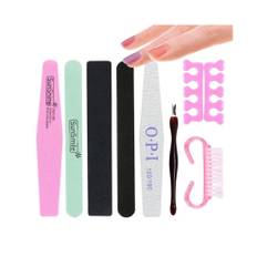 8 pcs/set Nail Art File Durable Buffing Grit Sand Block For Manicure Natural Nail Sponges Nail Art File Nail Buffers A4 - Black