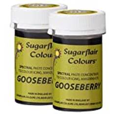 Sugarflair Spectral Gooseberry Food Colouring Paste, Highly Concentrated for Use with Sugar Pastes, Buttercream, Royal Icing or Cake Mix, Vibrant Colour Dye - 25g (Pack of 2)