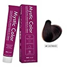 Mystic Color - Permanent Cream Colouring with Argan Oil and Calendula - Long Lasting Hair Dye - Brown Color 4-100ml