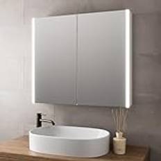 BAYSTONE Bathroom Cabinet LED Mirror Wall Hung Illuminated Shaver Infrared Sensor Demister Modern 600 x 700mm