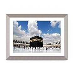 Lithobee - Kaaba In Mecca Saudi Arabia - Printed Wall Art Design in Sizes A2, A3 & A4 Framed in a Stylish Quality Coloured Frame or Unframed (A4 Silver Abraded Frame)