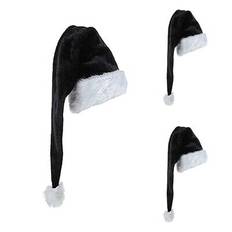 Christmas santa hat unisex comfortable black and white for adults